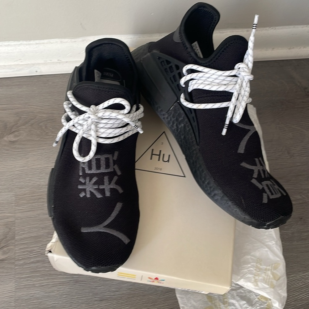 Pharrell Nmd Black With White Shoes Strings - image 1